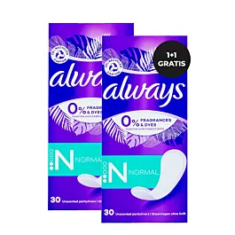 PROMO Always Absorbante subtiri zilnice 30 buc Normal 1+1 GRATIS