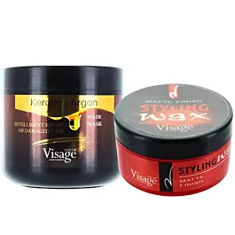 PROMO Visage Masca de par 500 ml Keratin&Argan + Visage Ceara de par 150 ml Matte