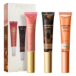 Revolution Pro Set Cream Wand Trio (bronze/15ml + highlighter/15ml + blush/12ml)Light