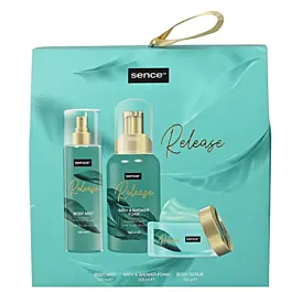 Sence Collection Caseta femei:Spuma de baie+Spray de corp+Exfoliant de corp 300+100 ml+150 g Release