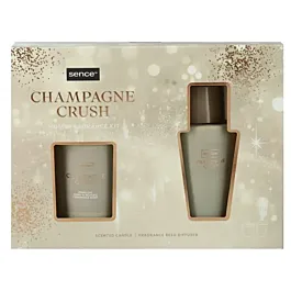 Sence Collection set de craciun:Lumanare+Odorizant cu bete 100 g+100 ml Champagne Crush
