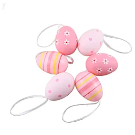 Set 6 oua din plastic 6 cm Pink